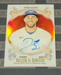 George Springer Baseball Cards 2021 Topps Allen & Ginter Chrome Autographs Prices