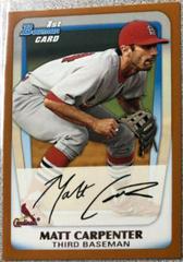 Matt Carpenter [Orange] Baseball Cards 2011 Bowman Prospects Prices