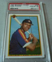Karl Rhodes #79 Baseball Cards 1990 Bowman Tiffany Prices