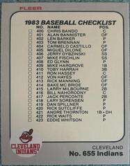 Checklist 400-444 #655 Baseball Cards 1983 Fleer Prices