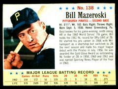Bill Mazeroski [Hand Cut] #138 Baseball Cards 1963 Post Cereal Prices
