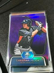 Christian Yelich [Purple Refractor] Baseball Cards 2012 Bowman Platinum Prospects Prices