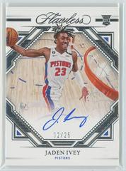 Jaden Ivey #7 Basketball Cards 2022 Panini Flawless Rookie Autograph Prices