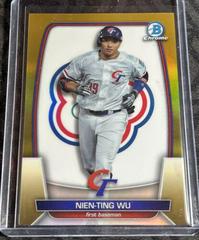 Nien Ting Wu [Gold] #WBC-34 Baseball Cards 2023 Bowman Chrome WBC Flag Refractor Prices