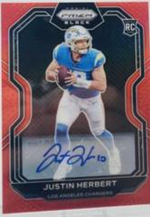 Justin Herbert [Red Signature] Football Cards 2020 Panini Chronicles Prizm Black Prices