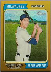 Christian Yelich [Chrome Gold] #218 Baseball Cards 2023 Topps Heritage Prices