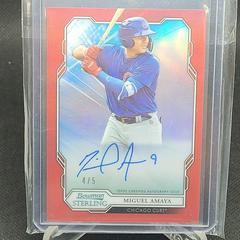 Miguel Amaya [Red] #MA Baseball Cards 2019 Bowman Sterling Prospect Autographs Prices