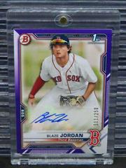Blaze Jordan [Purple Refractor] #CPA-BJ Baseball Cards 2021 Bowman Chrome Prospect Autographs Prices