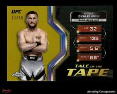 Merab Dvalishvili [Gold Refractor] #TFT-4 Ufc Cards 2024 Topps Chrome UFC Tale of the Tape Prices