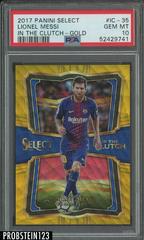Lionel Messi [Gold] Soccer Cards 2017 Panini Select in the Clutch Prices