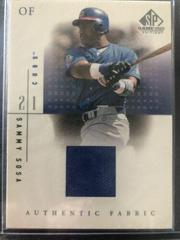 Sammy Sosa [Road] #SSR Baseball Cards 2001 SP Game Used Authentic Fabric Prices