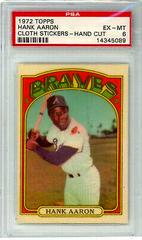 Hank Aaron [Hand Cut] Baseball Cards 1972 Topps Cloth Stickers Prices