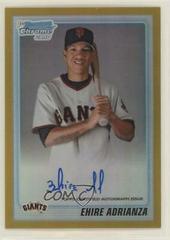 Ehire Adrianza [Gold Refractor Autograph] #BCP201 Baseball Cards 2010 Bowman Chrome Prospects Prices