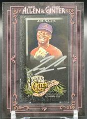 Ronald Acuna Jr. [X Black Frame] #MA-RAJ Baseball Cards 2022 Topps Allen & Ginter Mini Autographs Prices