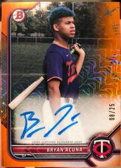 Bryan Acuna [Orange Refractor] #BCMA-BA Baseball Cards 2022 Bowman Chrome Mega Box Mojo Autographs Prices