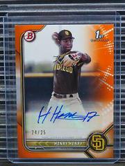 Henry Henry [Orange] #PPA-HH Baseball Cards 2022 Bowman Paper Prospect Autographs Prices