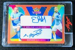 Erling Haaland , Sergio Aguero [Orange] #DA-31 Soccer Cards 2022 Leaf Vivid Dual Autographs Prices