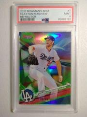 Clayton Kershaw [Green Refractor] #7 Baseball Cards 2017 Bowman's Best Prices