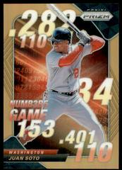 Juan Soto [Neon Orange] Baseball Cards 2020 Panini Prizm Numbers Game Prices