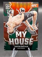 Justin Gaethje [Green] #9 Ufc Cards 2023 Panini Donruss Optic UFC My House Prices