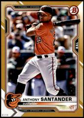 Anthony Santander [Gold] #3 Baseball Cards 2021 Bowman Prices