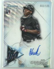 Jazz Chisholm [Wave Refractor] Baseball Cards 2021 Bowman Sterling Rookie Autographs Prices