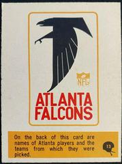 Atlanta Falcons [Roster] Football Cards 1966 Philadelphia Prices