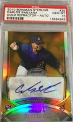 Carlos Santana [Gold Refractor Autograph] #25 Baseball Cards 2010 Bowman Sterling Prices