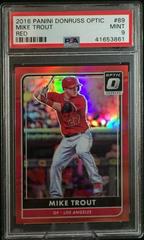 Mike Trout [Red] #89 Baseball Cards 2016 Panini Donruss Optic Prices