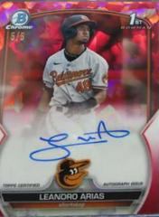 Leandro Arias [Red] #BSPA-LA Baseball Cards 2023 Bowman Chrome Sapphire Autographs Prices