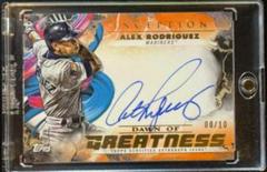 Alex Rodriguez [Orange] Baseball Cards 2023 Topps Inception Dawn of Greatness Autographs Prices