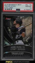 Trevor Story #SL-TS Baseball Cards 2016 Bowman's Best Stat Lines Prices