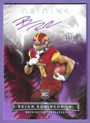 Brian Robinson Jr. [Purple] #RAU-BRO Football Cards 2022 Panini Origins Rookie Autographs Prices