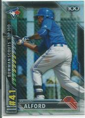 Anthony Alford #BTP-41 Baseball Cards 2016 Bowman Scouts' Top 100 Prices