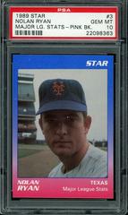 Nolan Ryan [Major LG. Stats Pink BK.] #3 Baseball Cards 1989 Star Ryan Prices