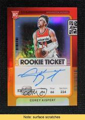 Corey Kispert [Autograph Orange] Basketball Cards 2021 Panini Contenders Optic Prices
