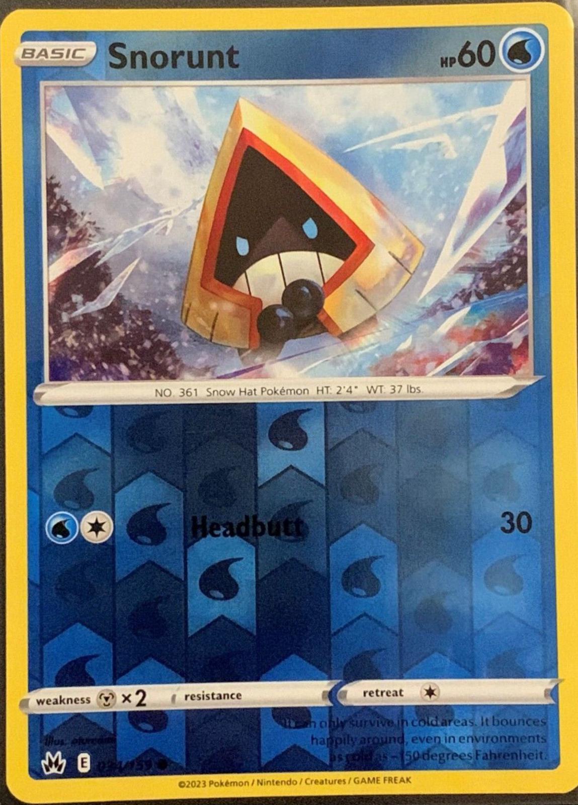 Snorunt [Reverse Holo] #34 Pokemon Crown Zenith