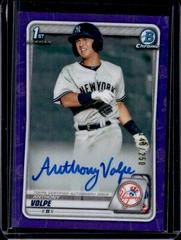 Anthony Volpe [Purple Refractor] #CPA-AV Baseball Cards 2020 Bowman Chrome Prospect Autographs Prices