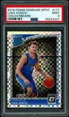 Luka Doncic [Checkerboard] #177 Basketball Cards 2018 Panini Donruss Optic Prices