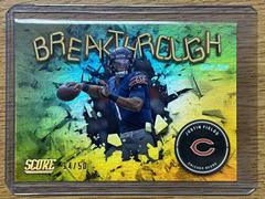 Justin Fields [Gold Zone] #B15 Football Cards 2022 Panini Score Breakthrough Prices