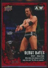 Adam Cole [Red] Wrestling Cards 2022 Upper Deck AEW Debut Dates Prices