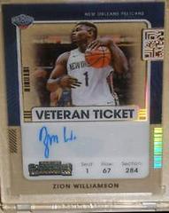 Zion Williamson [Clear] Basketball Cards 2021 Panini Contenders Veteran Ticket Autograph Prices