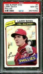 Larry Bowa #7 Baseball Cards 1980 Topps Burger King Phillies Prices