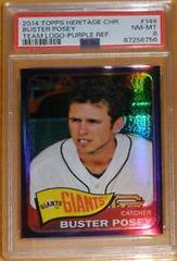 Buster Posey [Team Logo Purple Refractor] #149 Baseball Cards 2014 Topps Heritage Chrome Prices