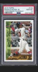 Ronald Acuna Jr. #104 Baseball Cards 2019 Topps Throwback Thursday Prices
