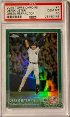 Derek Jeter [Green Refractor] Baseball Cards 2015 Topps Chrome Prices