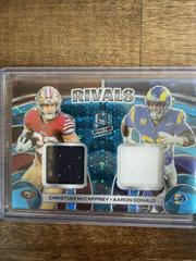 Christian McCaffrey / Aaron Donald [Blue Neon] #8 Football Cards 2023 Panini Spectra Rivals Prices