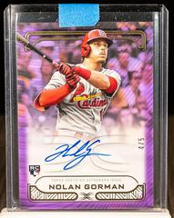 Nolan Gorman [Purple] #DIA-NG Baseball Cards 2023 Topps Definitive Defining Images Autograph Collection Prices