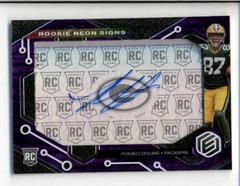 Romeo Doubs [Purple] #RNS-RD Football Cards 2022 Panini Elements Rookie Neon Signs Autographs Prices