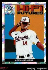 Armando Cruz [Atomic Refractor] #HIFI-24 Baseball Cards 2022 Bowman Hi Fi Futures Prices